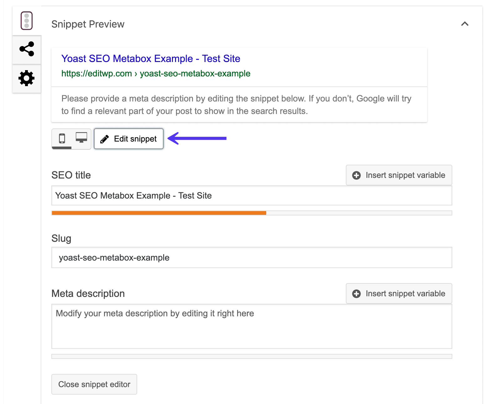 meta description yoast seo