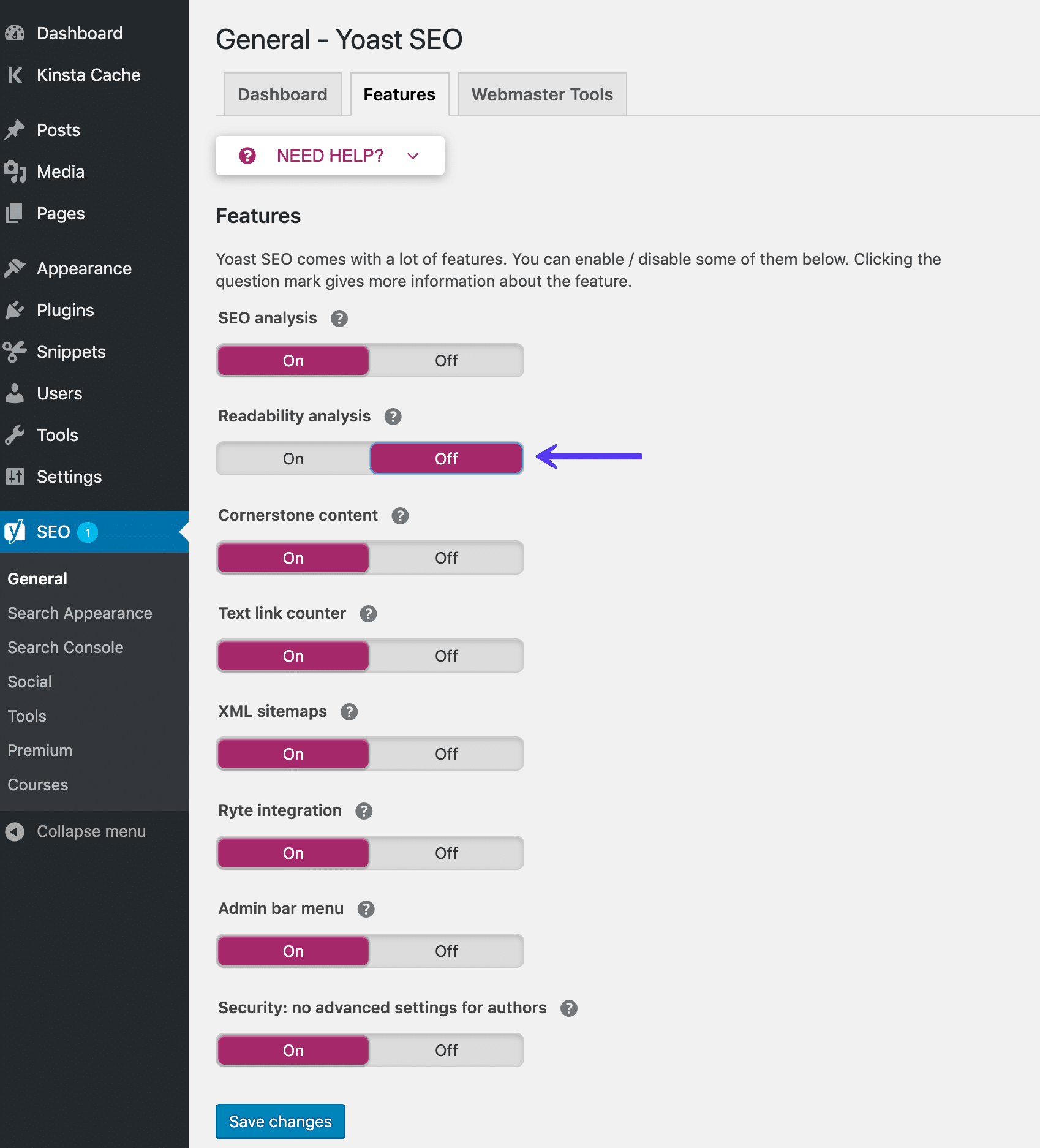 Yoast seo настройка. UX Yoast. Kinsta Advanced features.