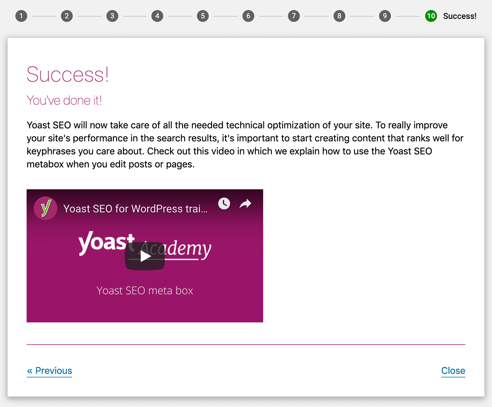 Yoast SEO success