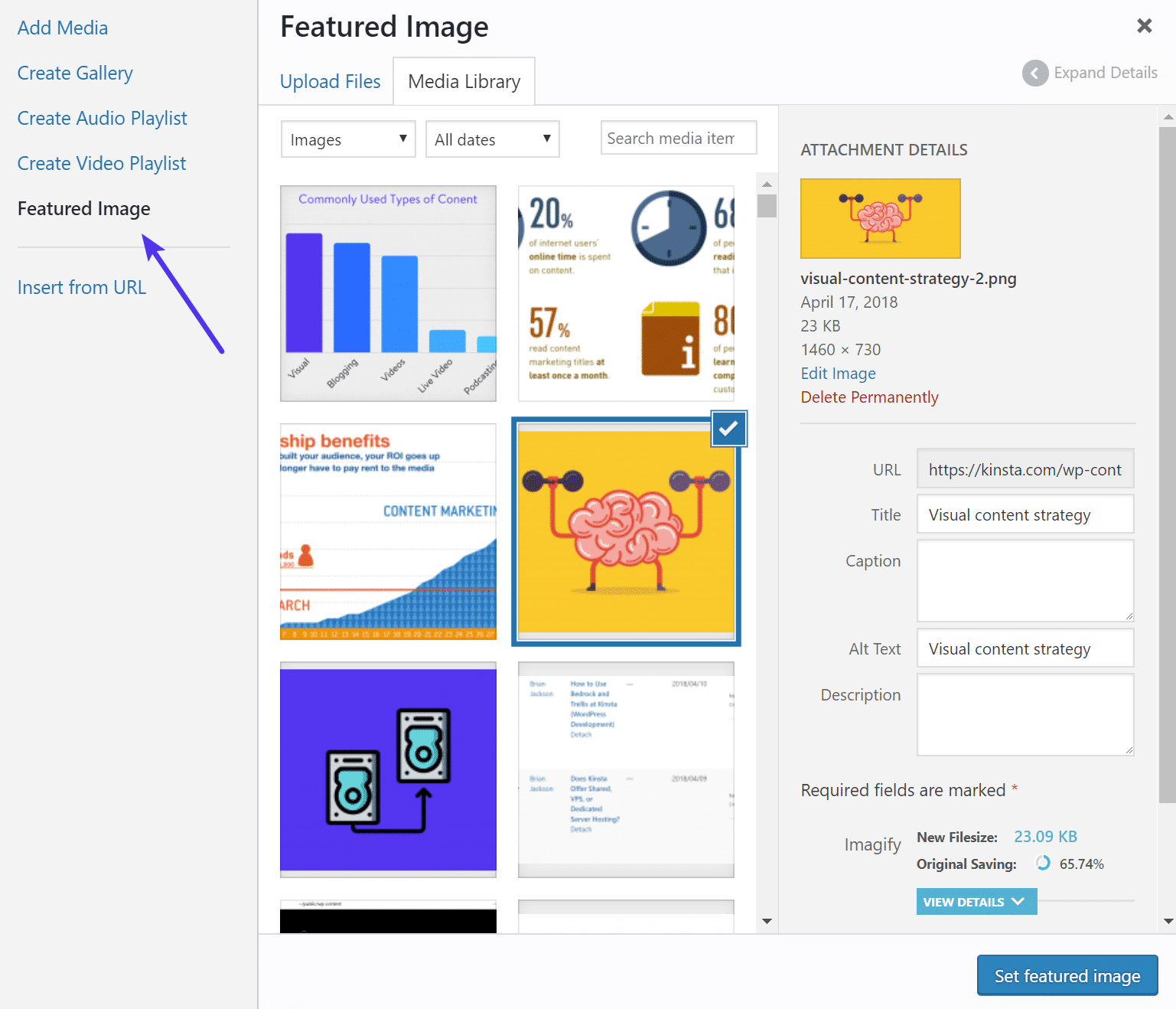Add featured image