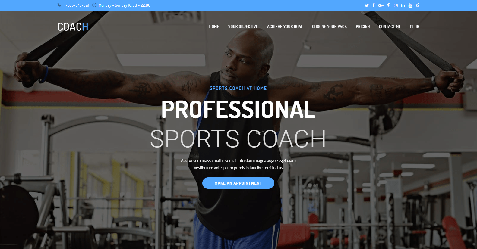 OceanWP sports coach demo