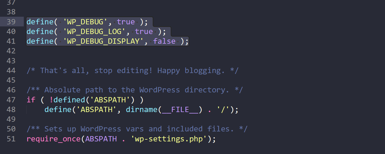 Enable debug logging in WordPress