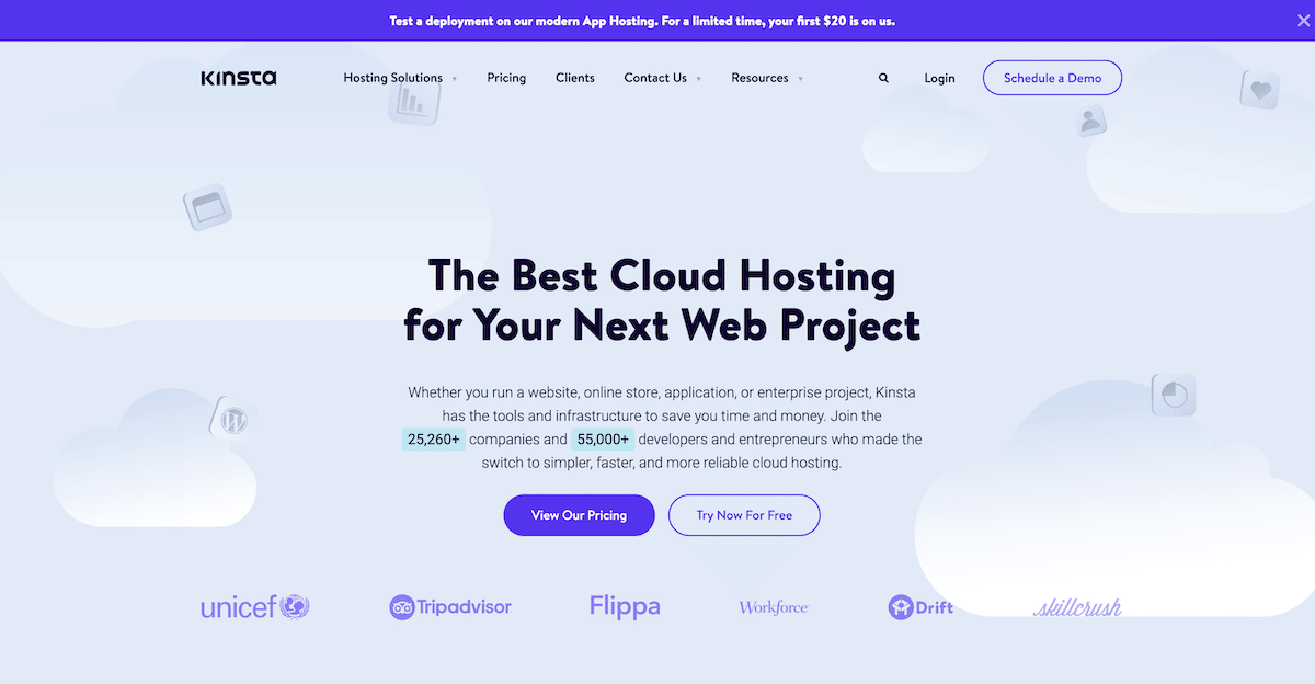 Kinsta homepage