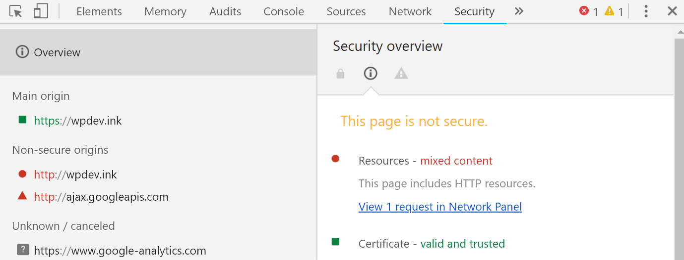 Chrome DevTools security