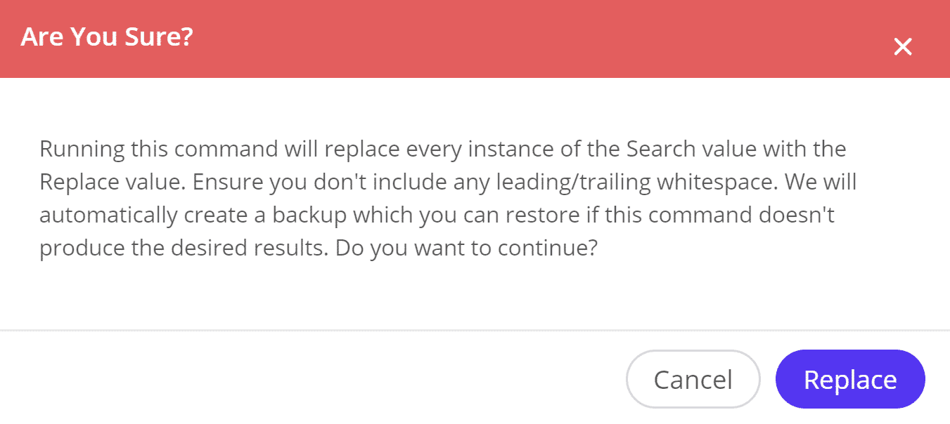 Live search and replace