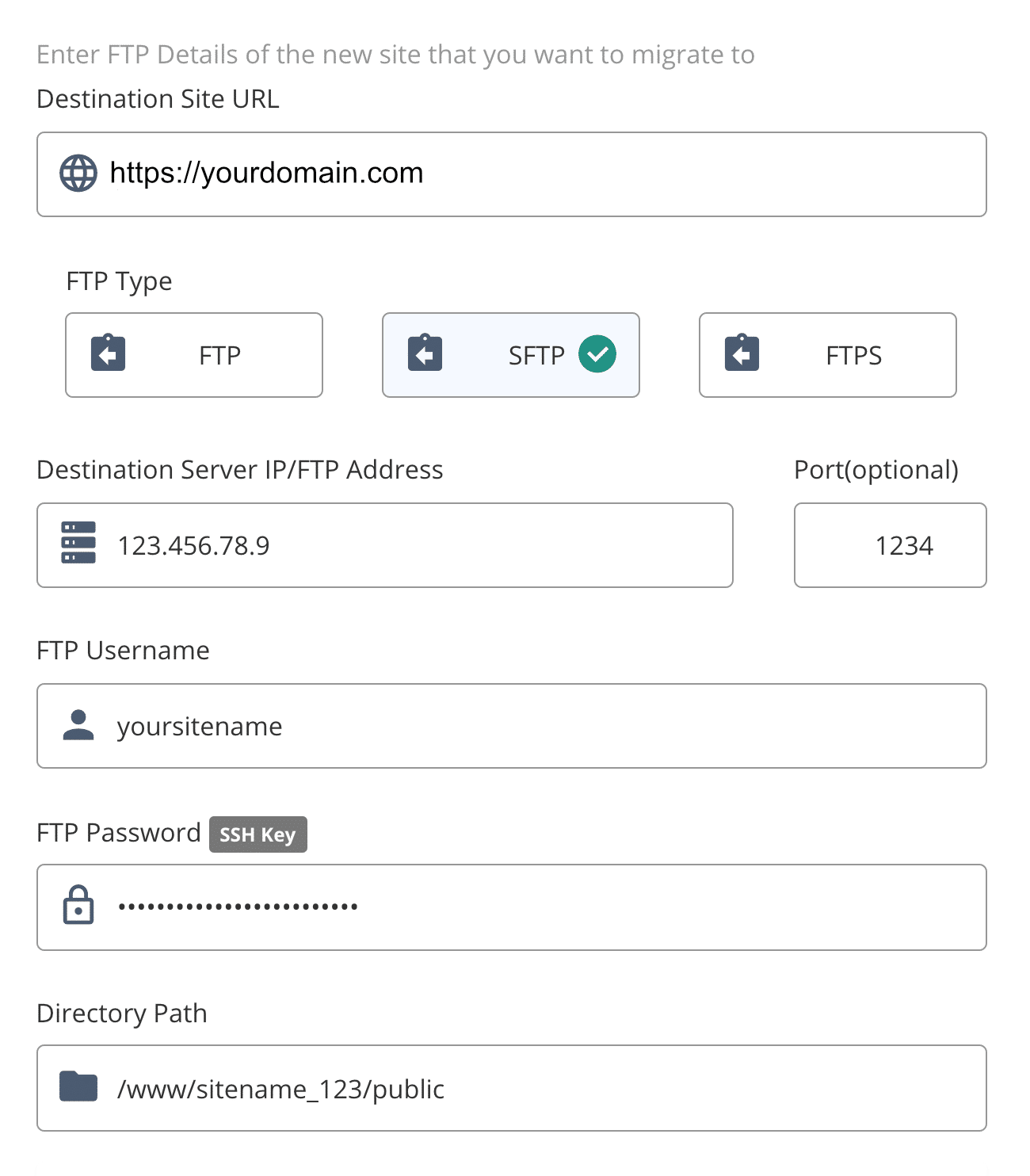 Migrate Guru SFTP