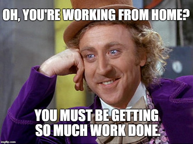 working remotely meaning working 40 hours