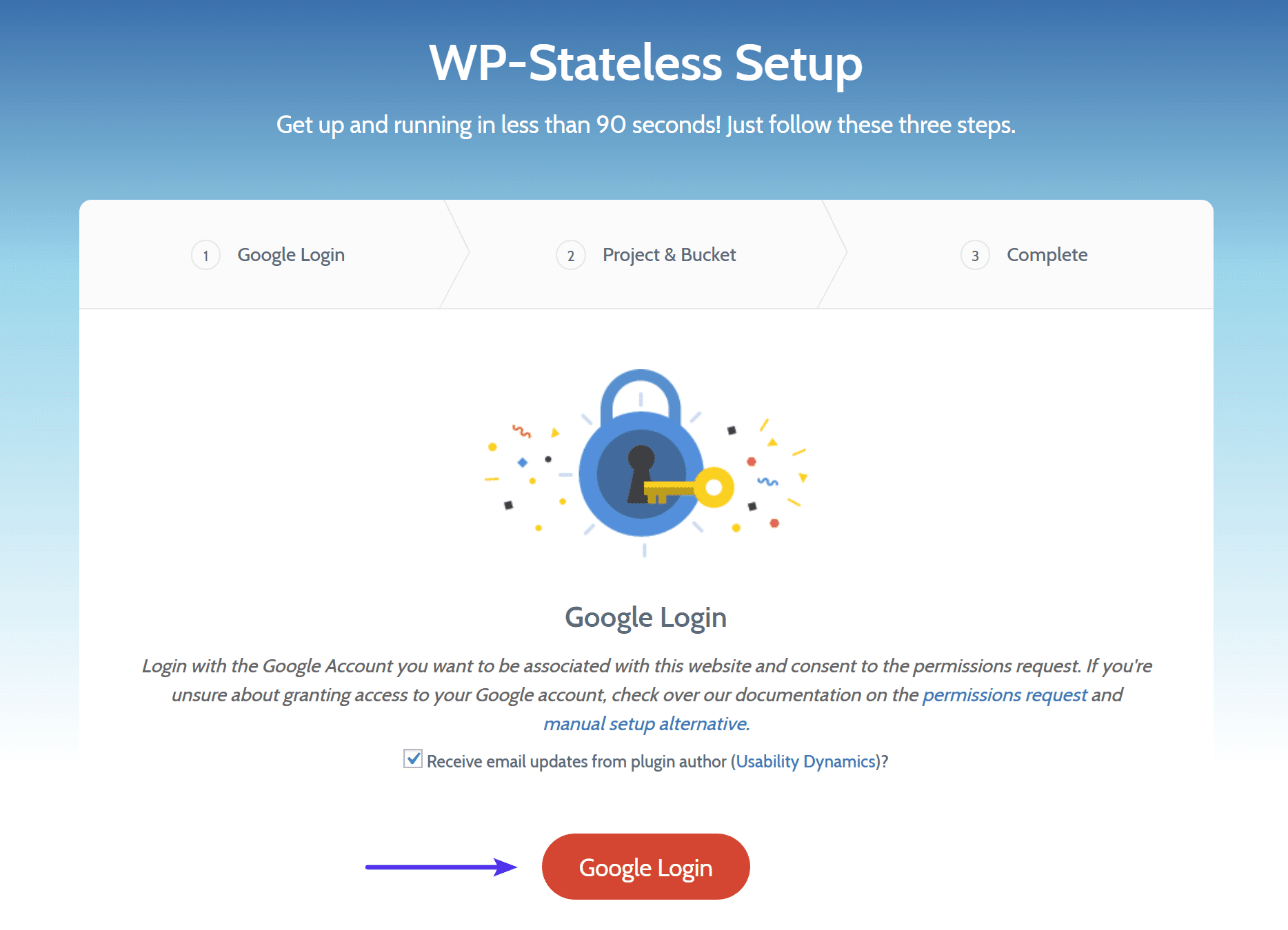 WP-Statelessの「Google Login」ボタン