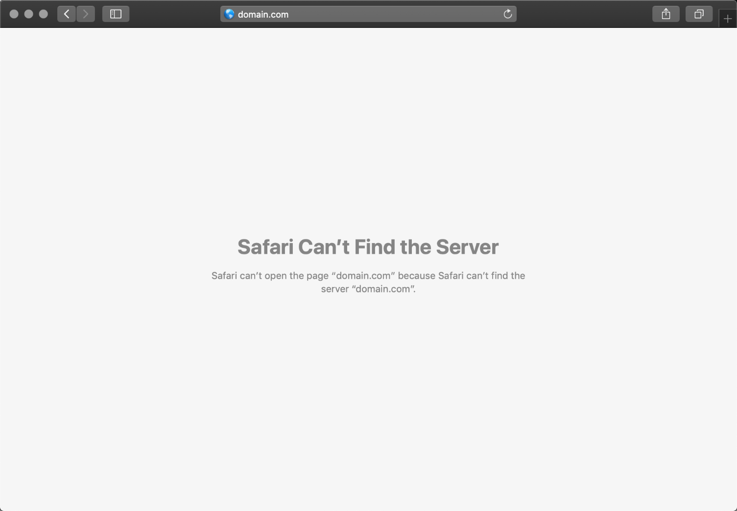 DNS_PROBE_FINISHED_NXDOMAIN error message returned in Safari