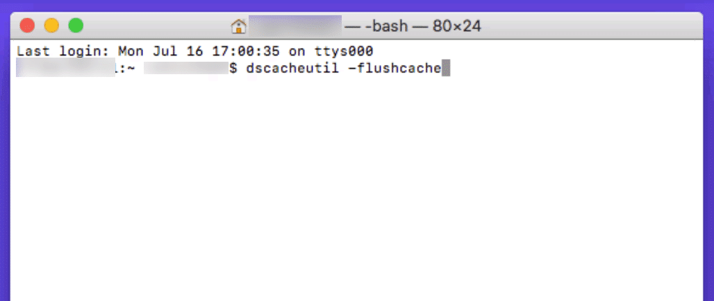 Mac terminal die laat zien hoe DNS cache moet worden geflushed