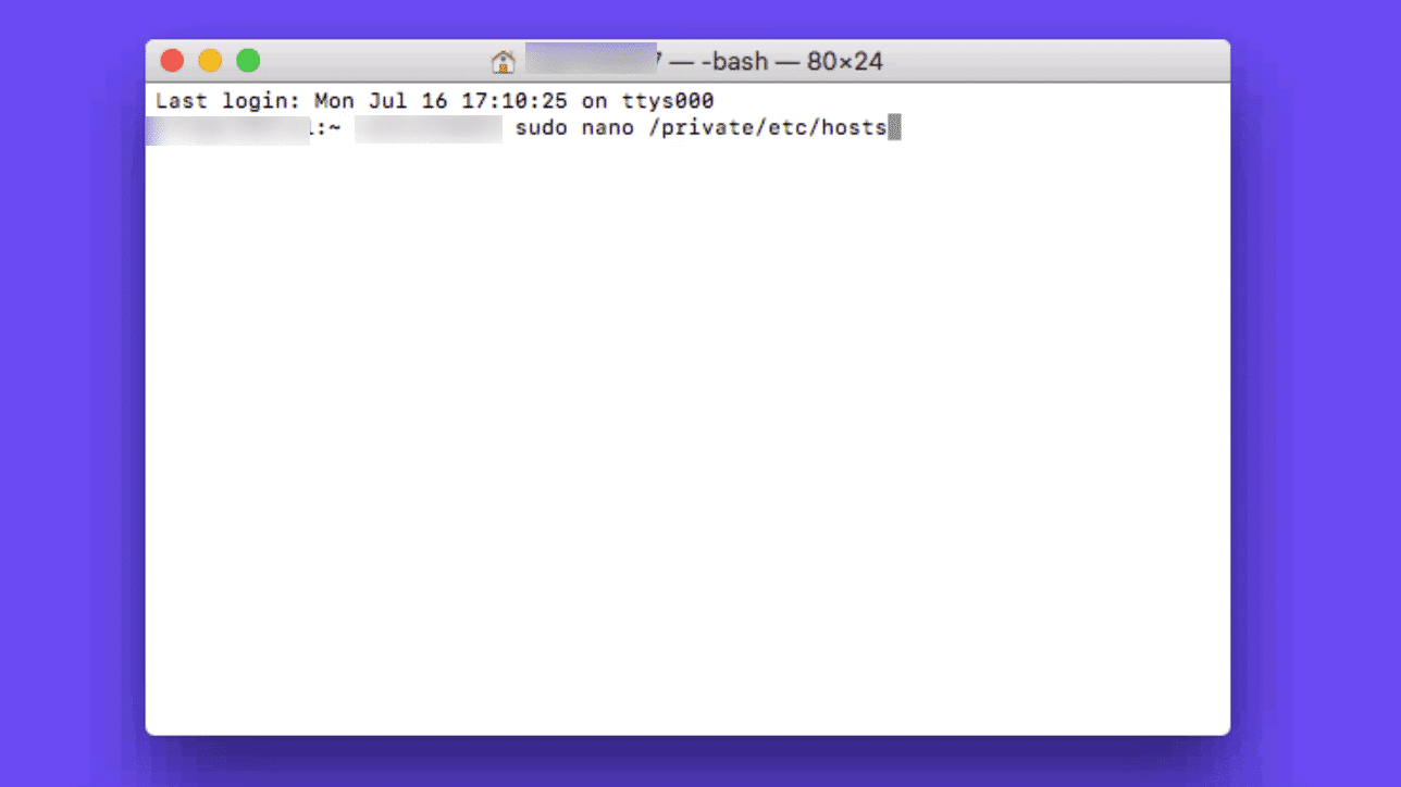 Mac terminal with Hosts file