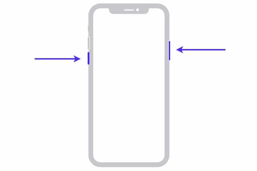 iOSデバイスの再起動ボタン