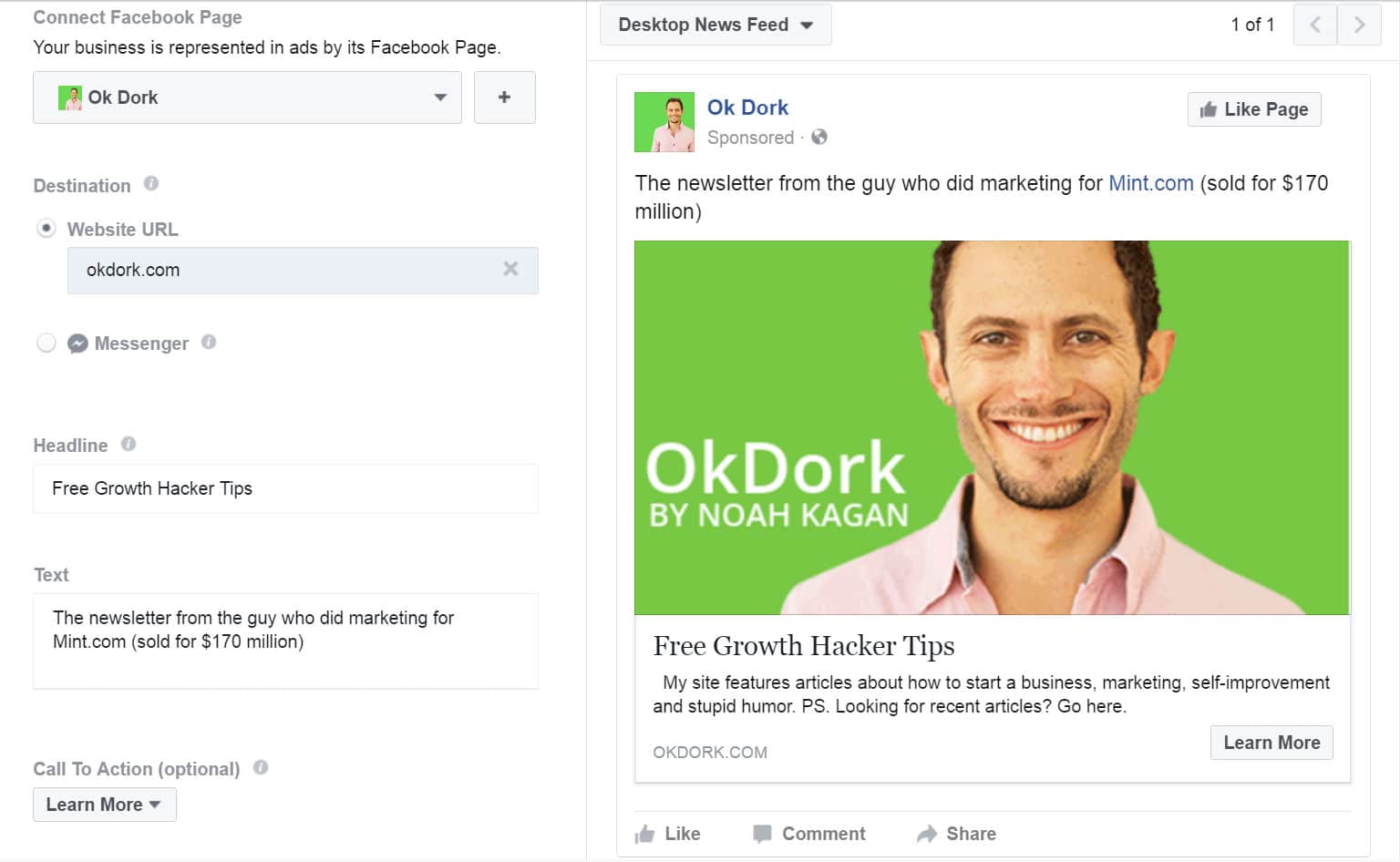 Schermata dell’Ads Manager con le impostazioni per configurare una campagna pubblicitaria su Facebook 
