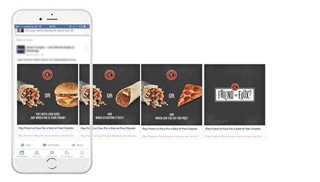 Facebook carousel ad