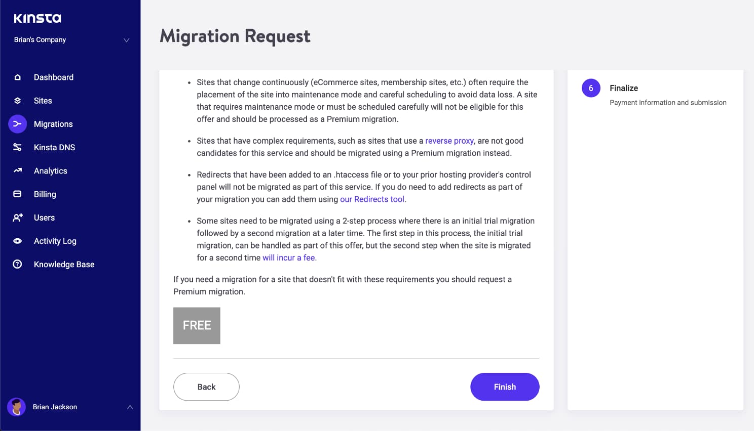 Finaliser la migration basique