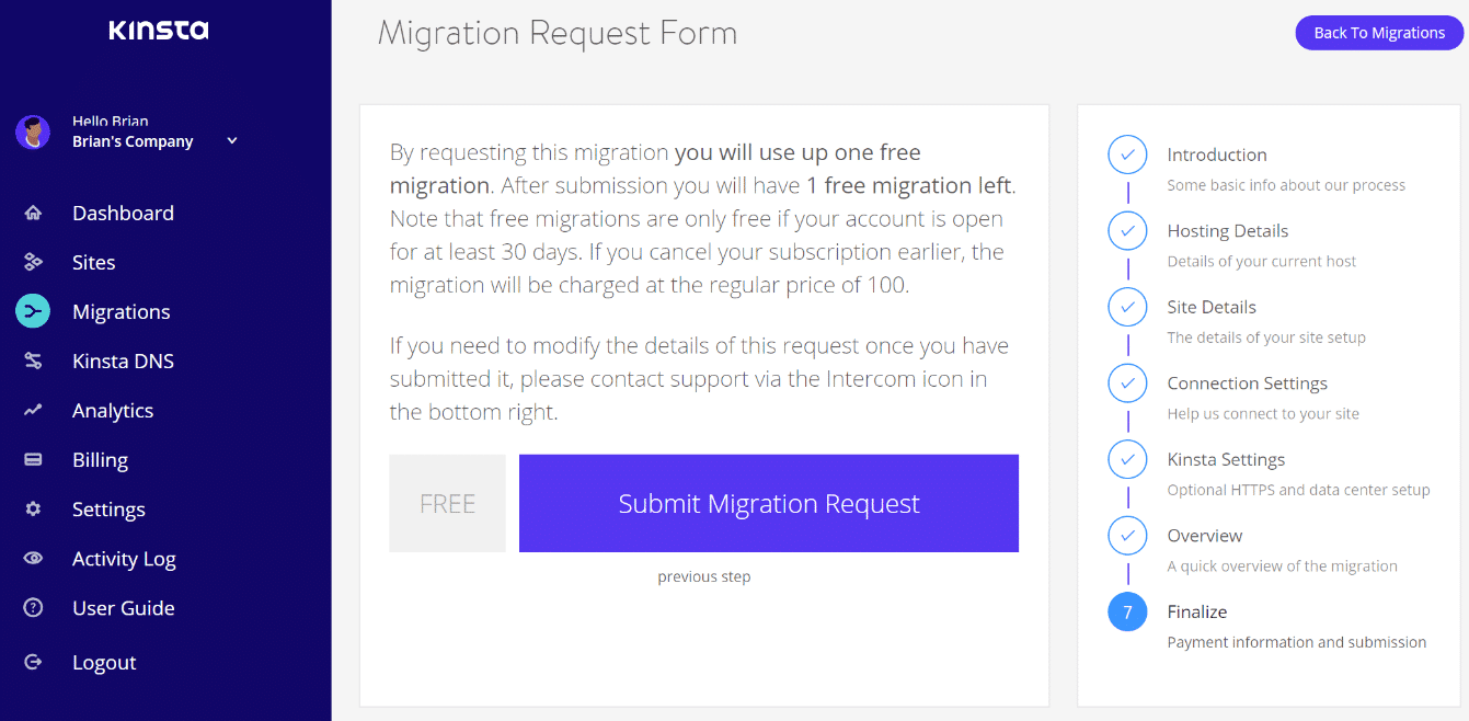 Finalize migration