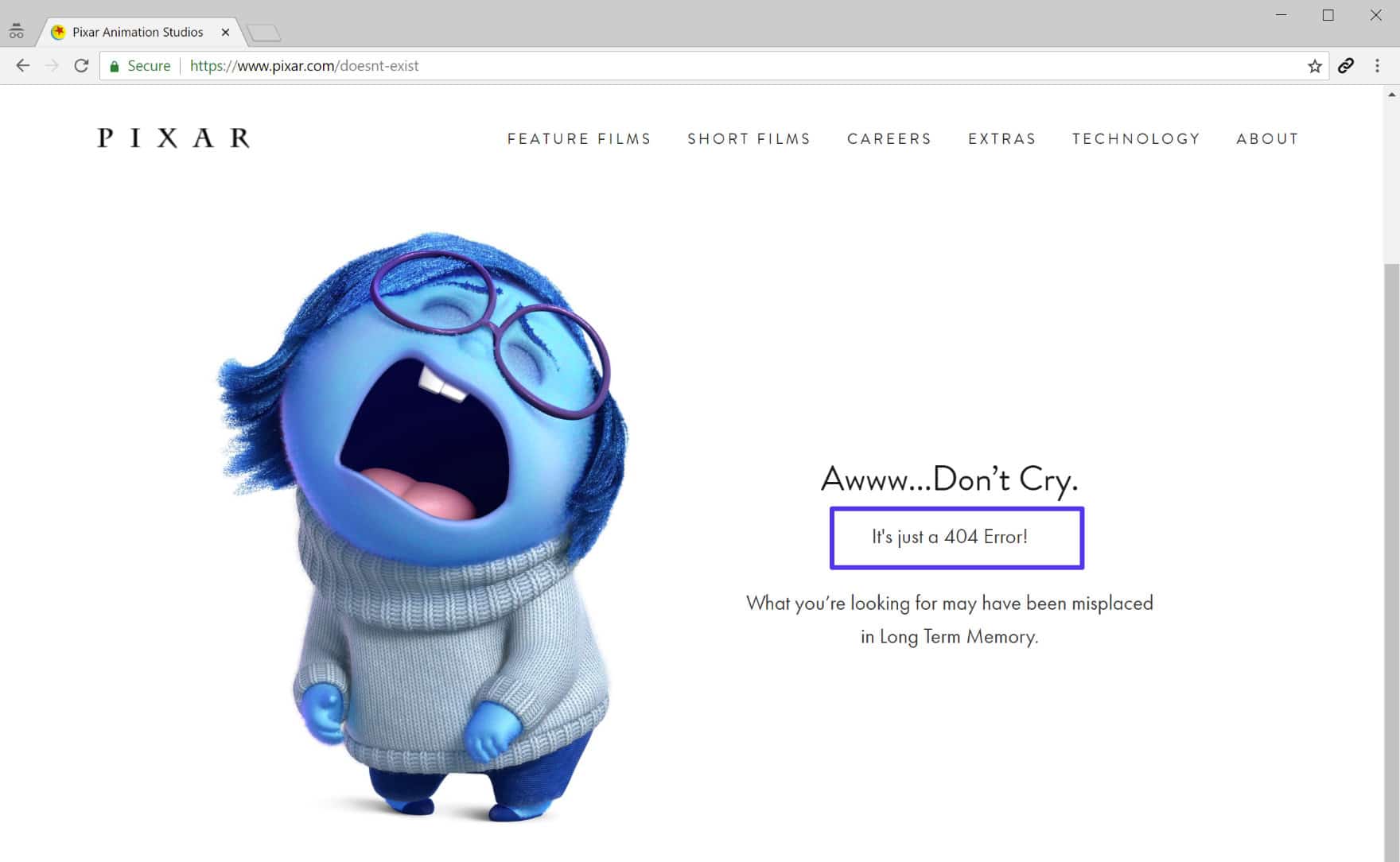Funny 404 page example