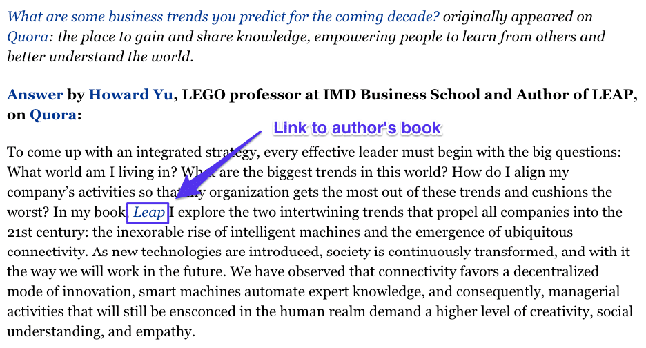 Quora link to book