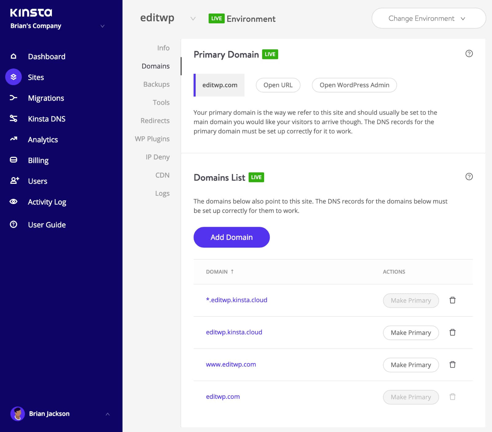 WordPress domains