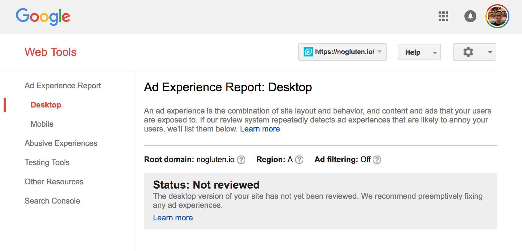 Ad Experience Report not reviewed