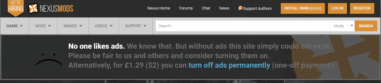 Ask to turn off ads