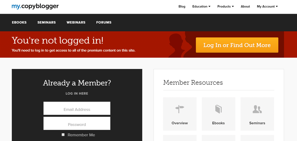 Copyblogger membership site