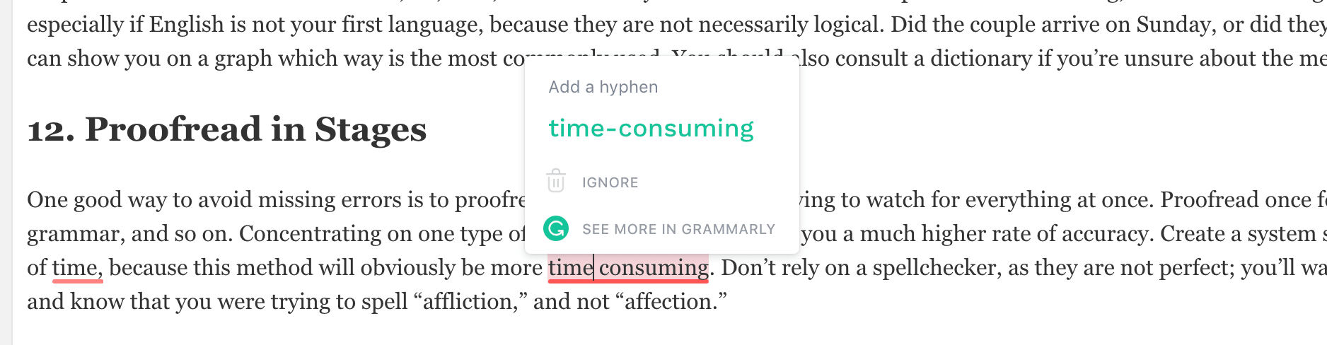 Grammarly example