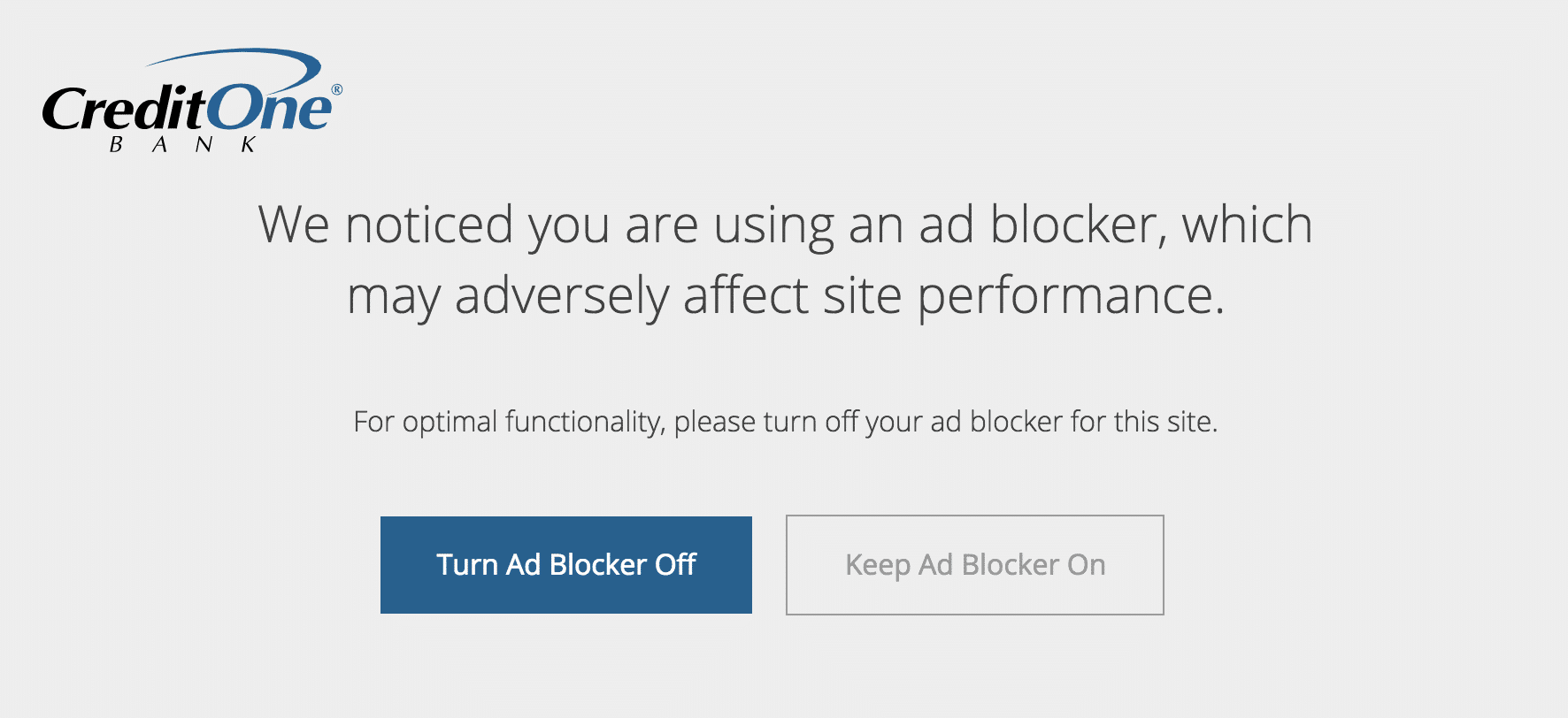 Using ad blocker notification