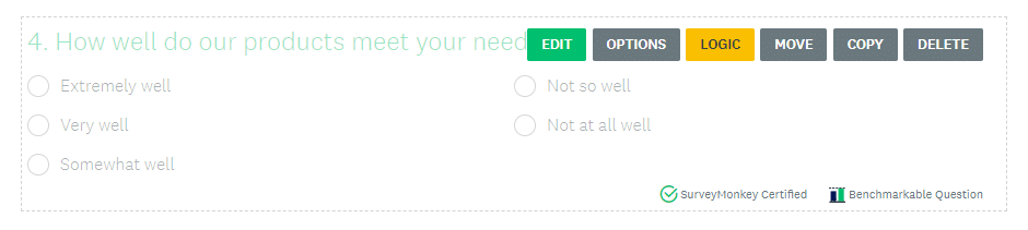 Survey question options