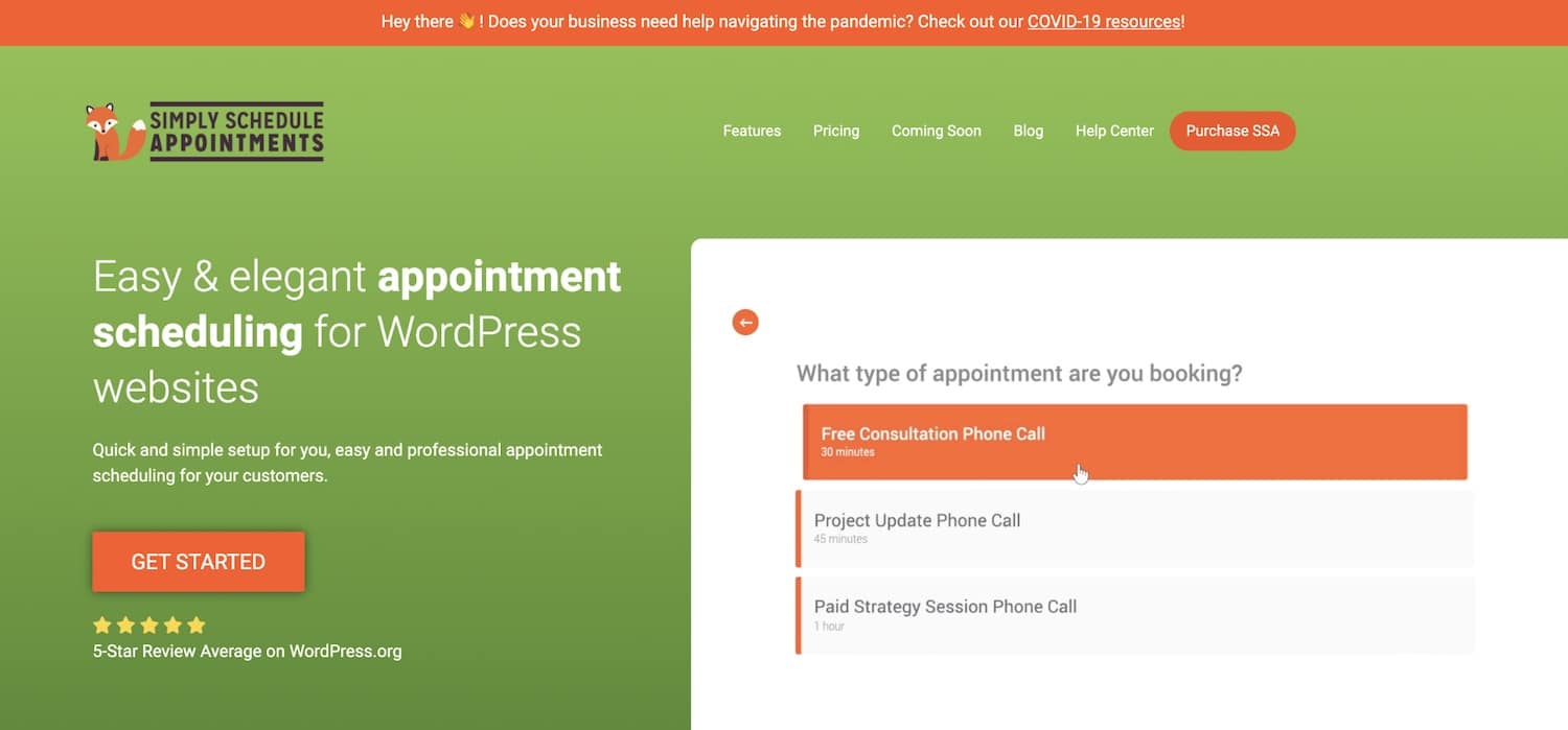 O plugin Simply Schedule Appointments.
