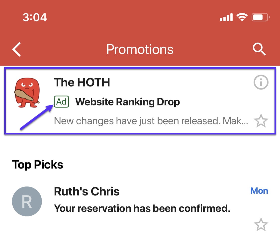 Email retargeting in Gmail