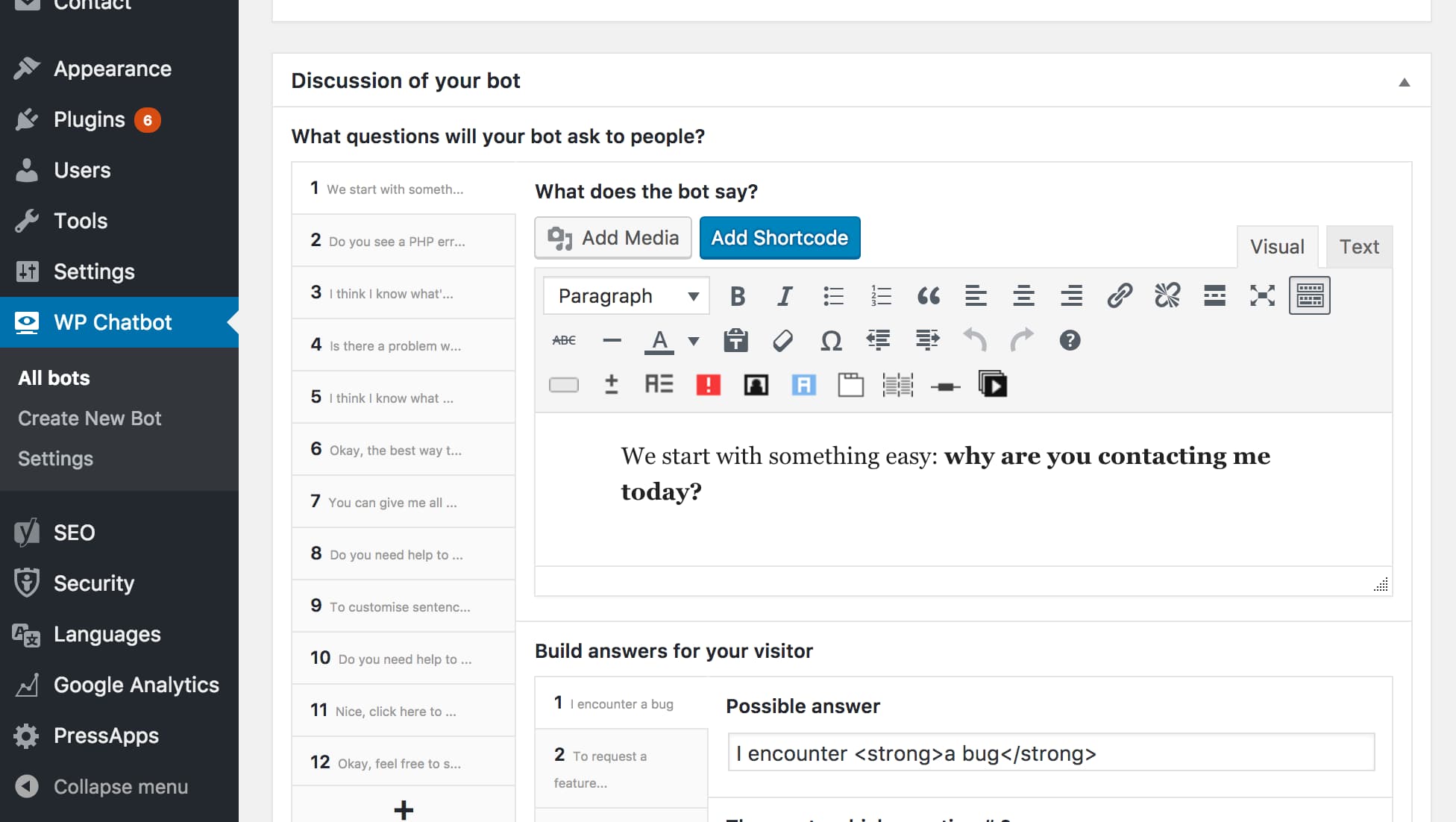 chatbot for wordpress