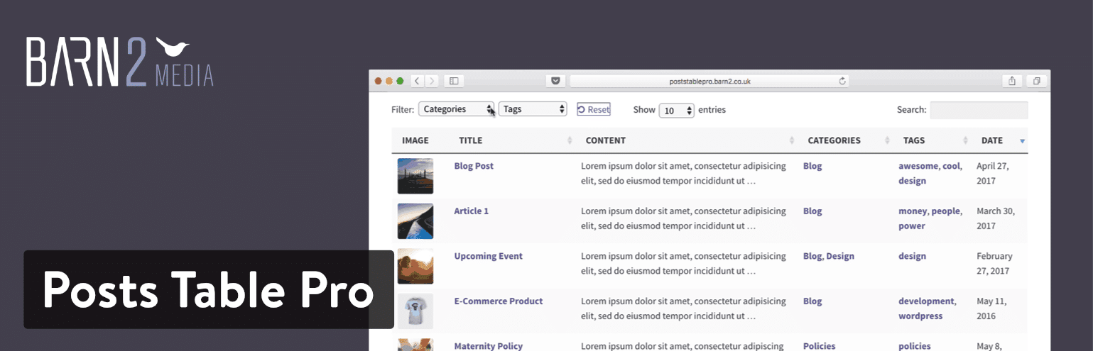 Posts Table Pro WordPress plugin