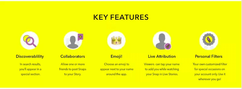 Snapchat key features