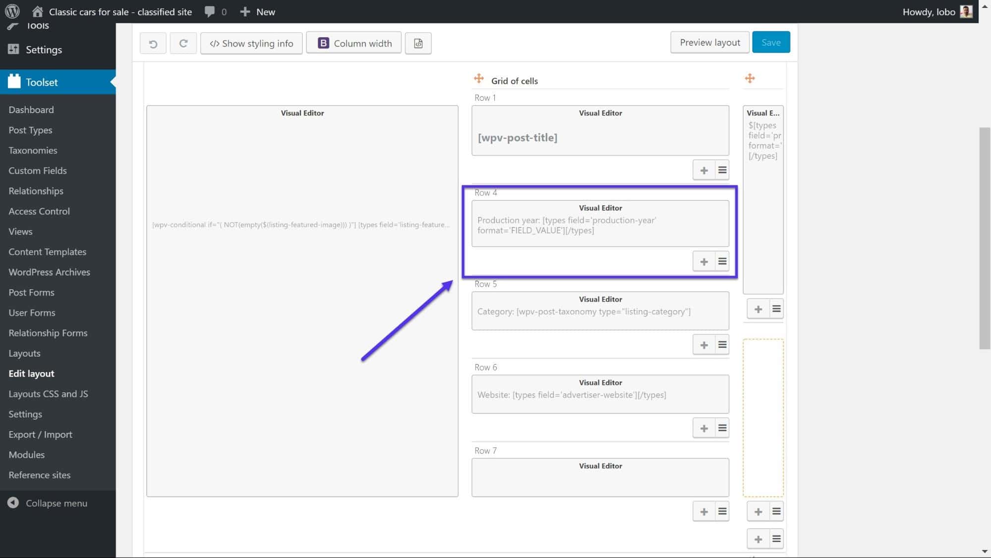 How to display custom fields with the Visual Editor