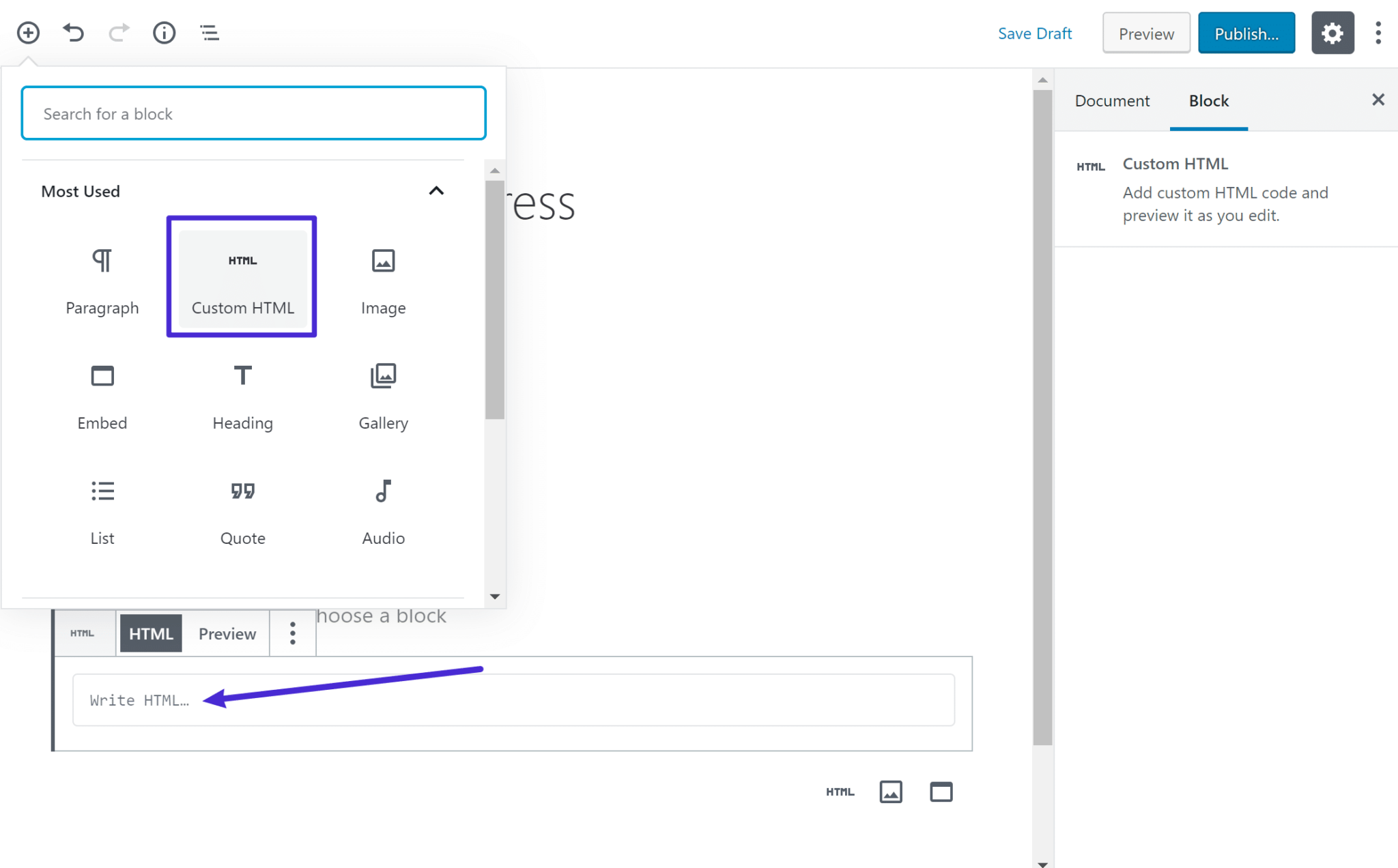 How To Add Custom Html In Wordpress