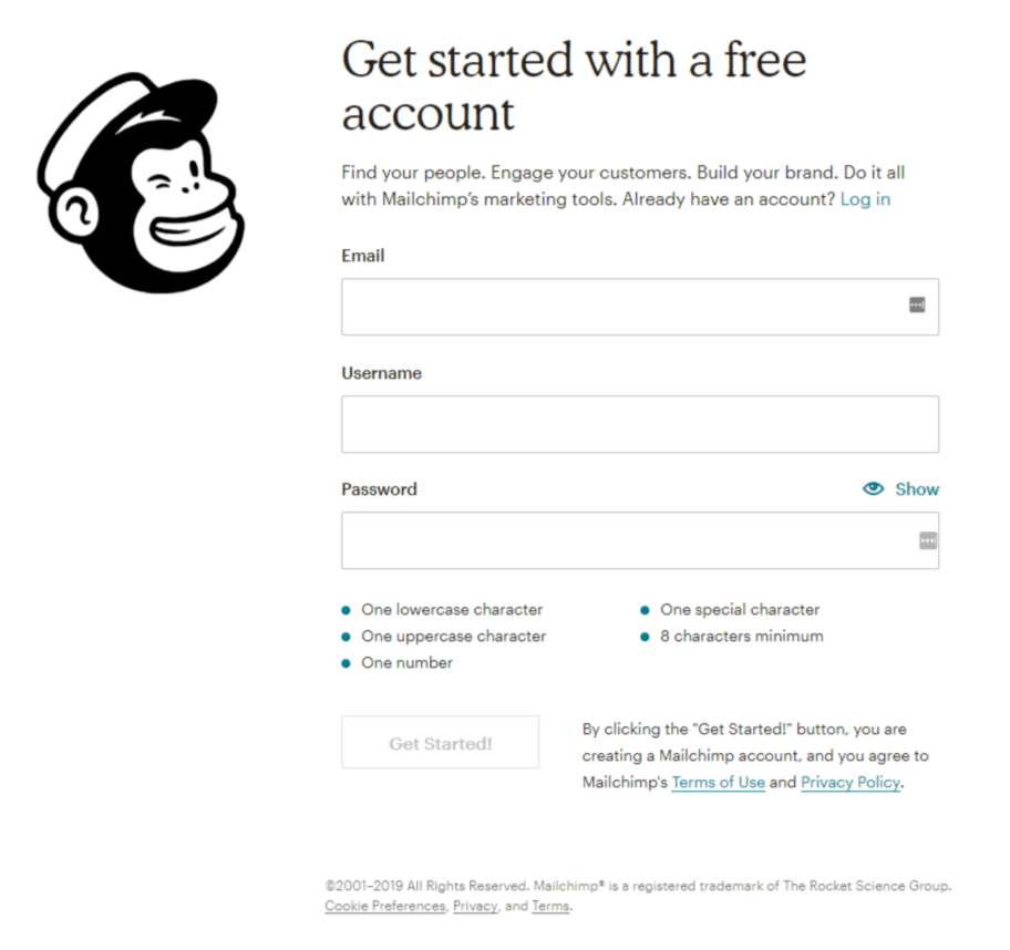 Mailchimp signup