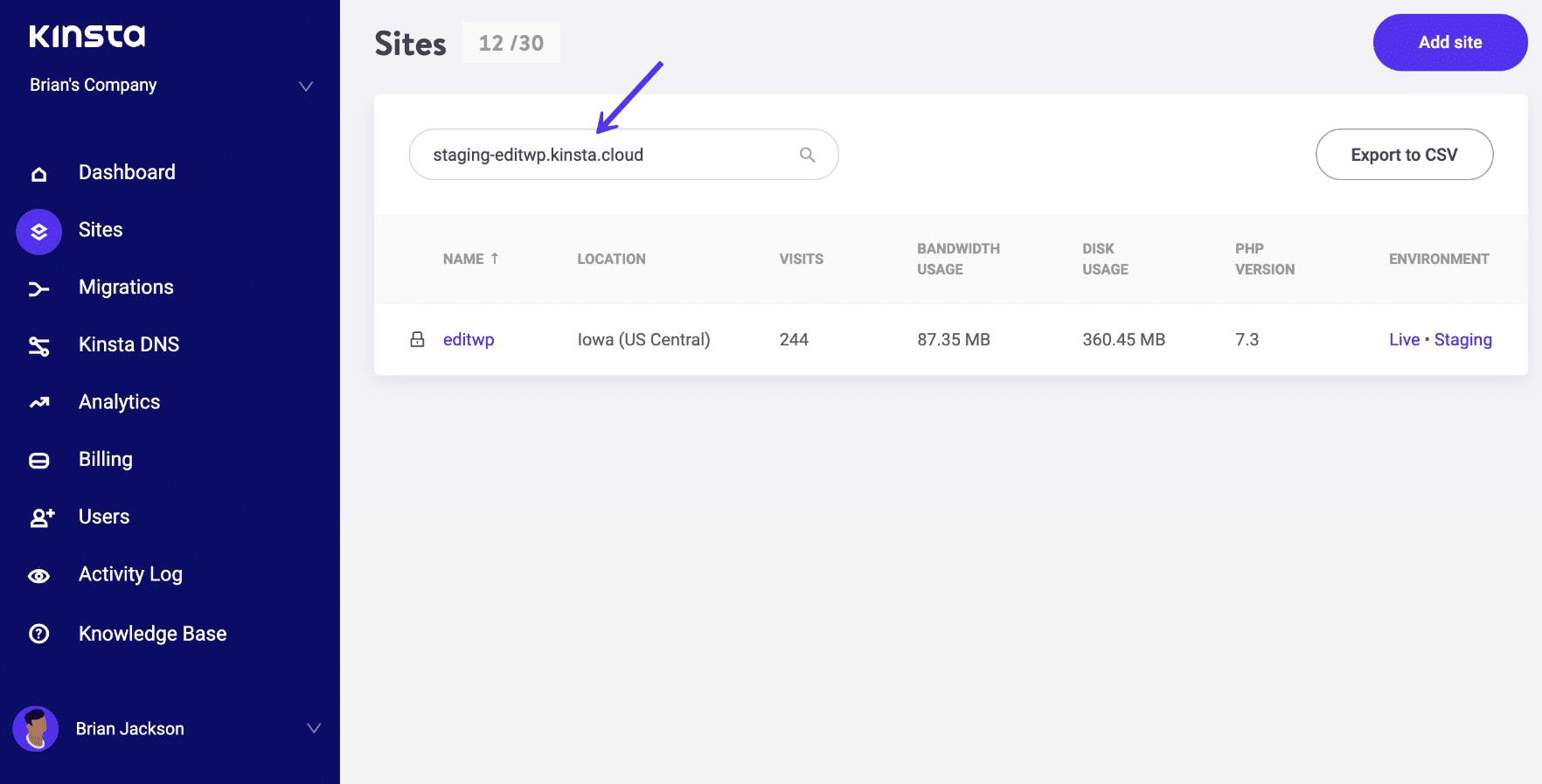 Staging domains