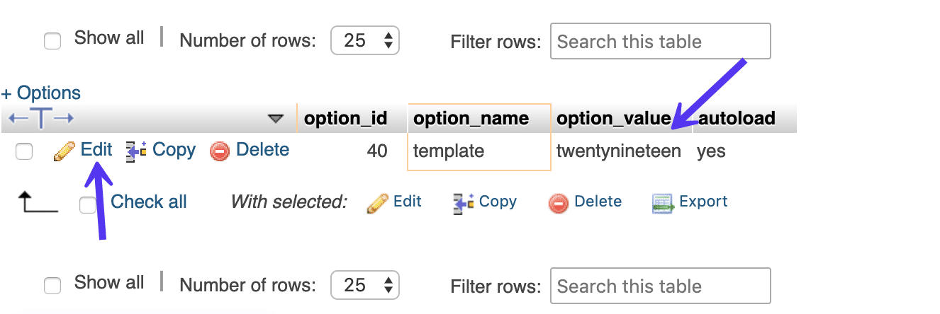 wp_options template naam