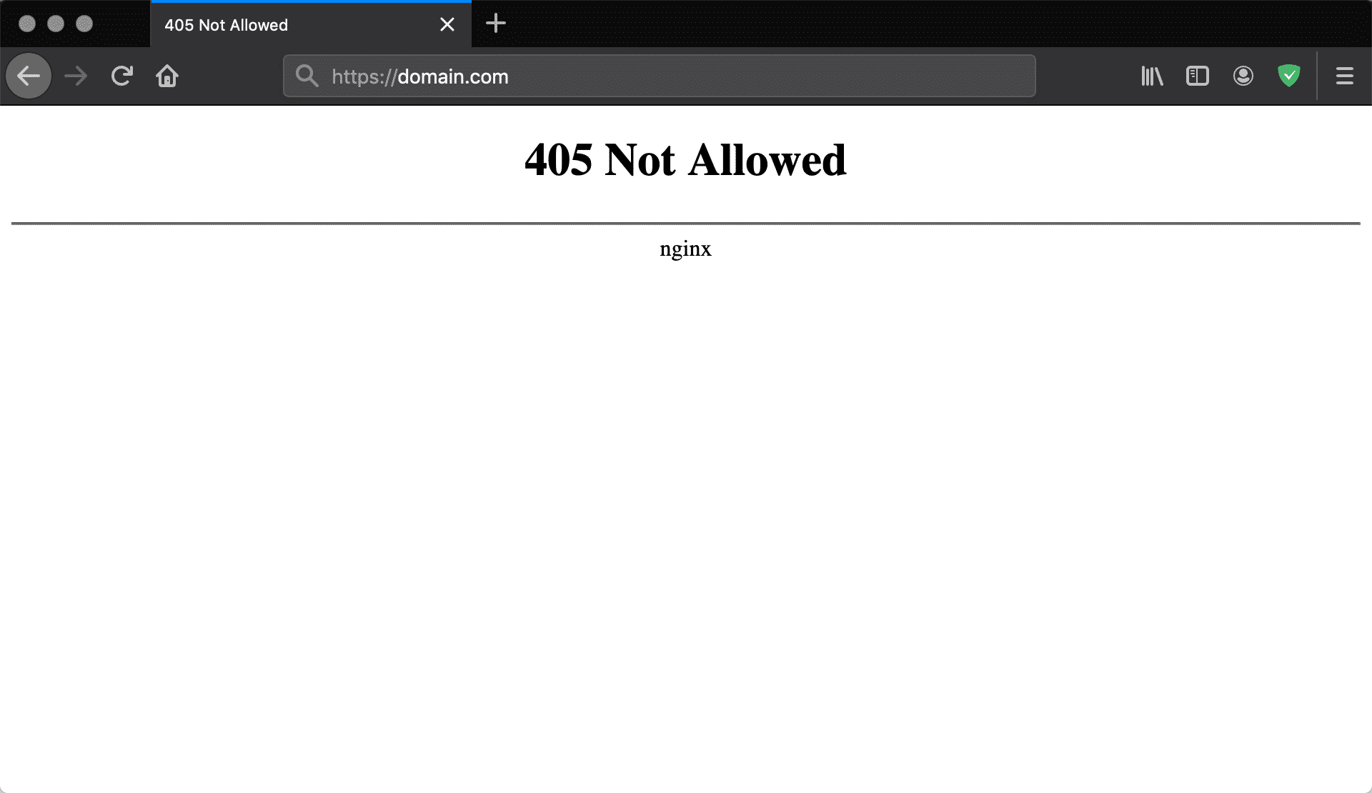 Firefoxの405 Not Allowedエラー（Nginx）画面