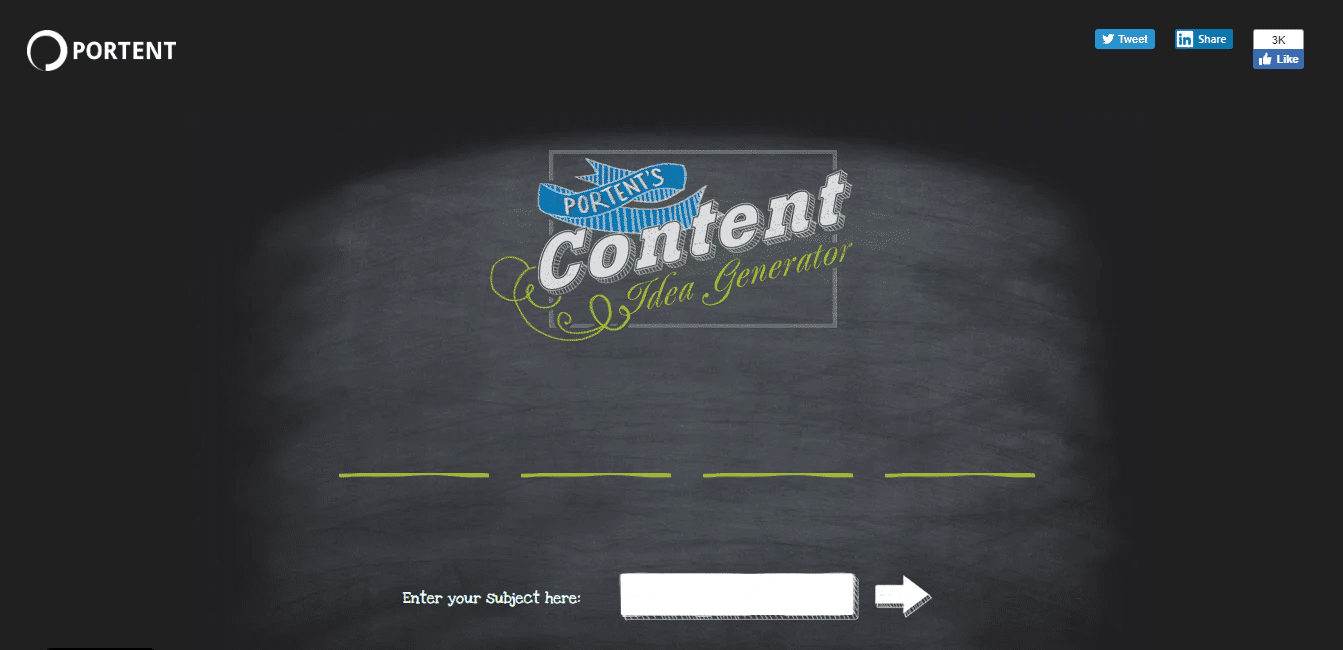 Best headline analyzer tools: Portent Content Idea Generator