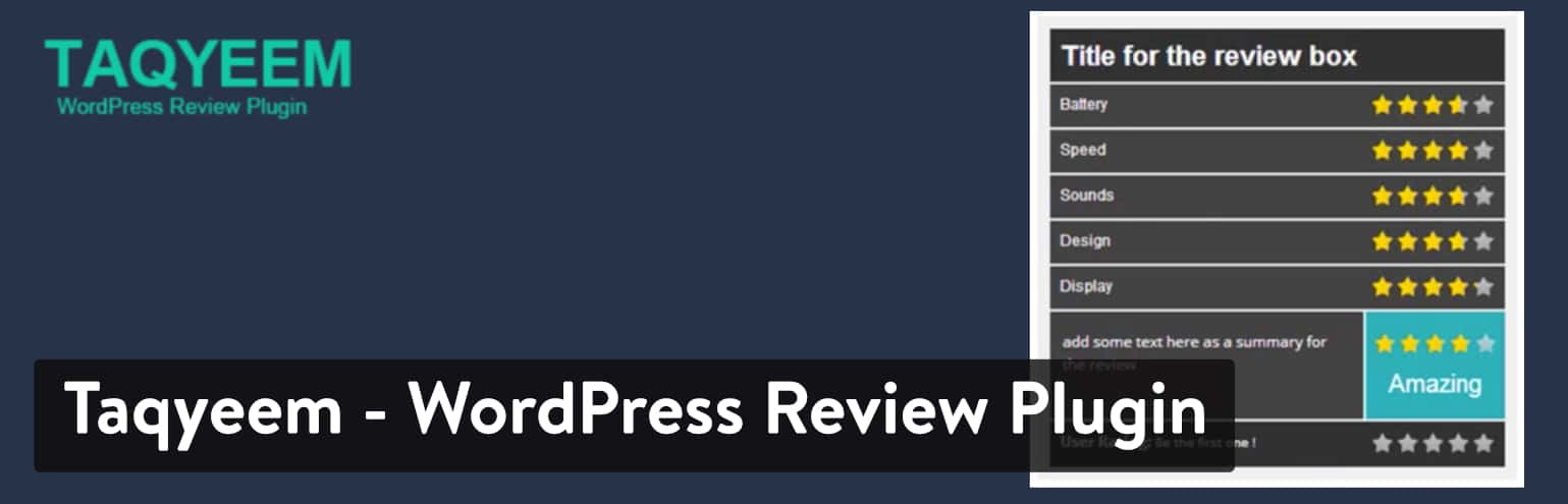 Best WordPress Review Plugins: Taqyeem