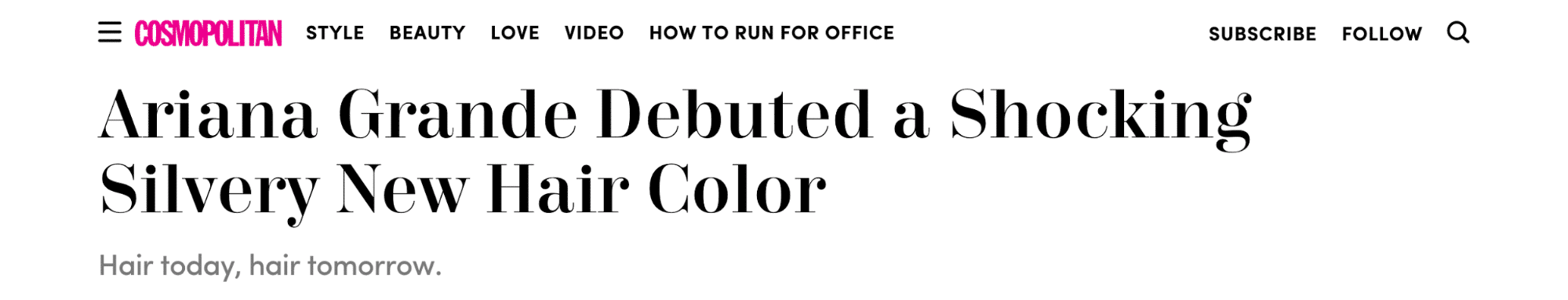 Cosmopolitan headline