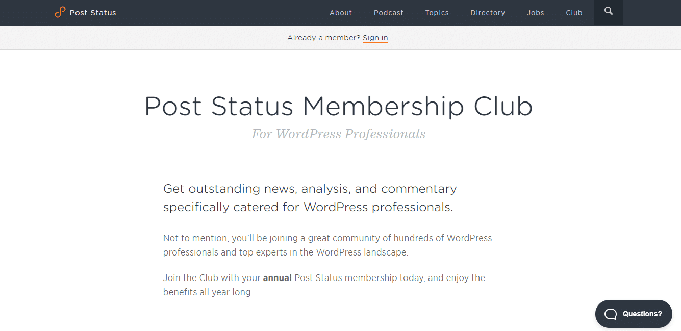 Post Status Membership