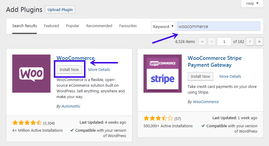 Installation de WooCommerce