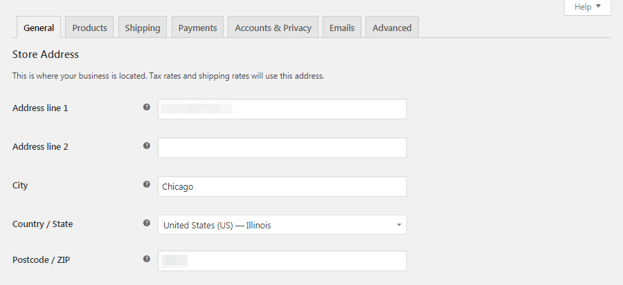 WooCommerce General settings