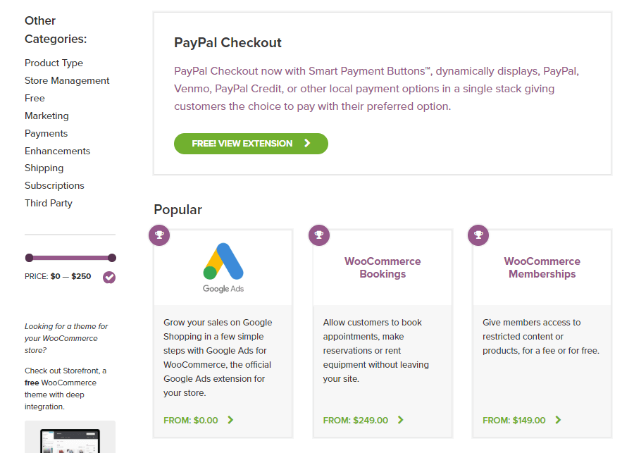 Obchod s rozšířeními WooCommerce