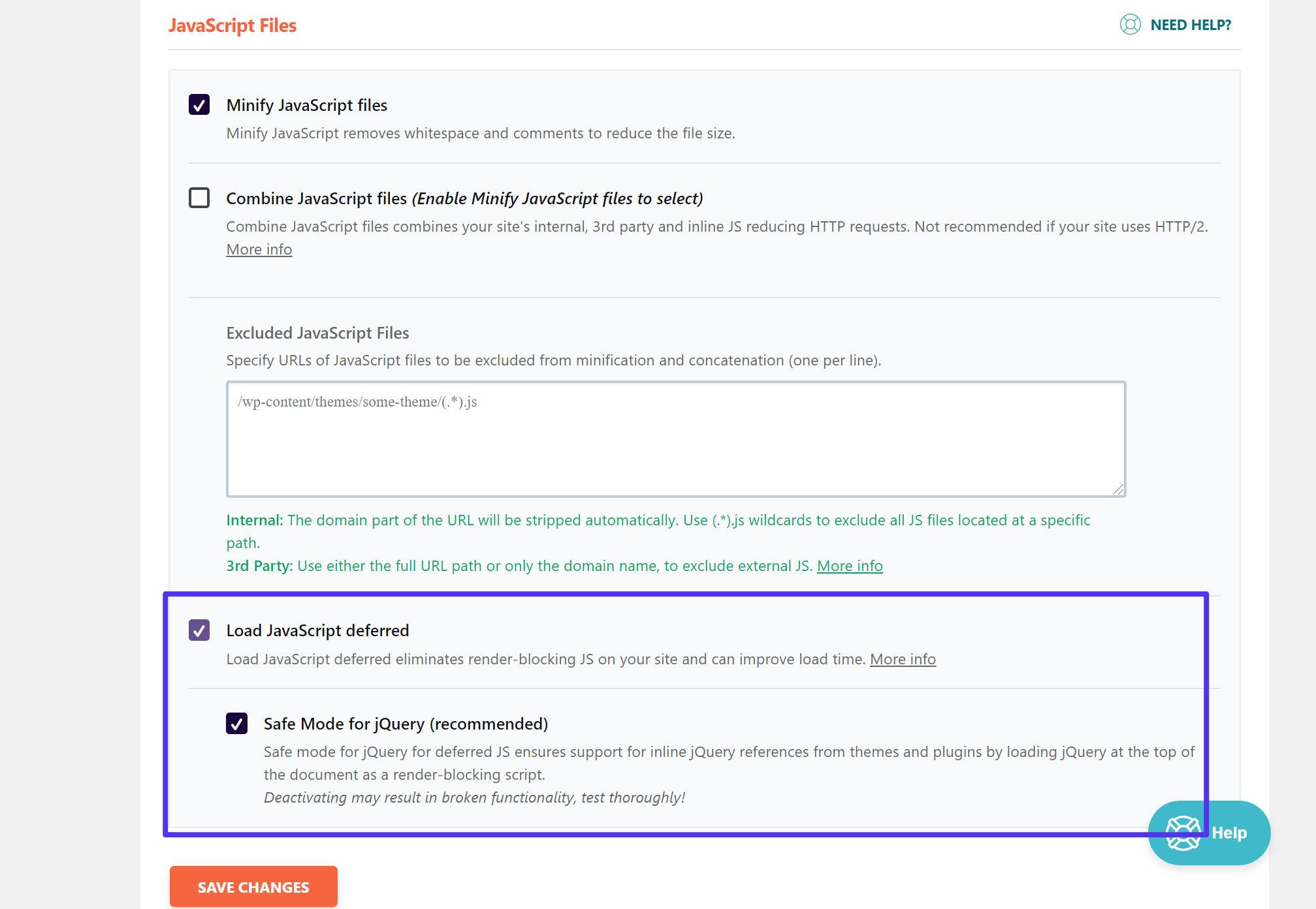 How to defer parsing of JavaScript with WP Rocket