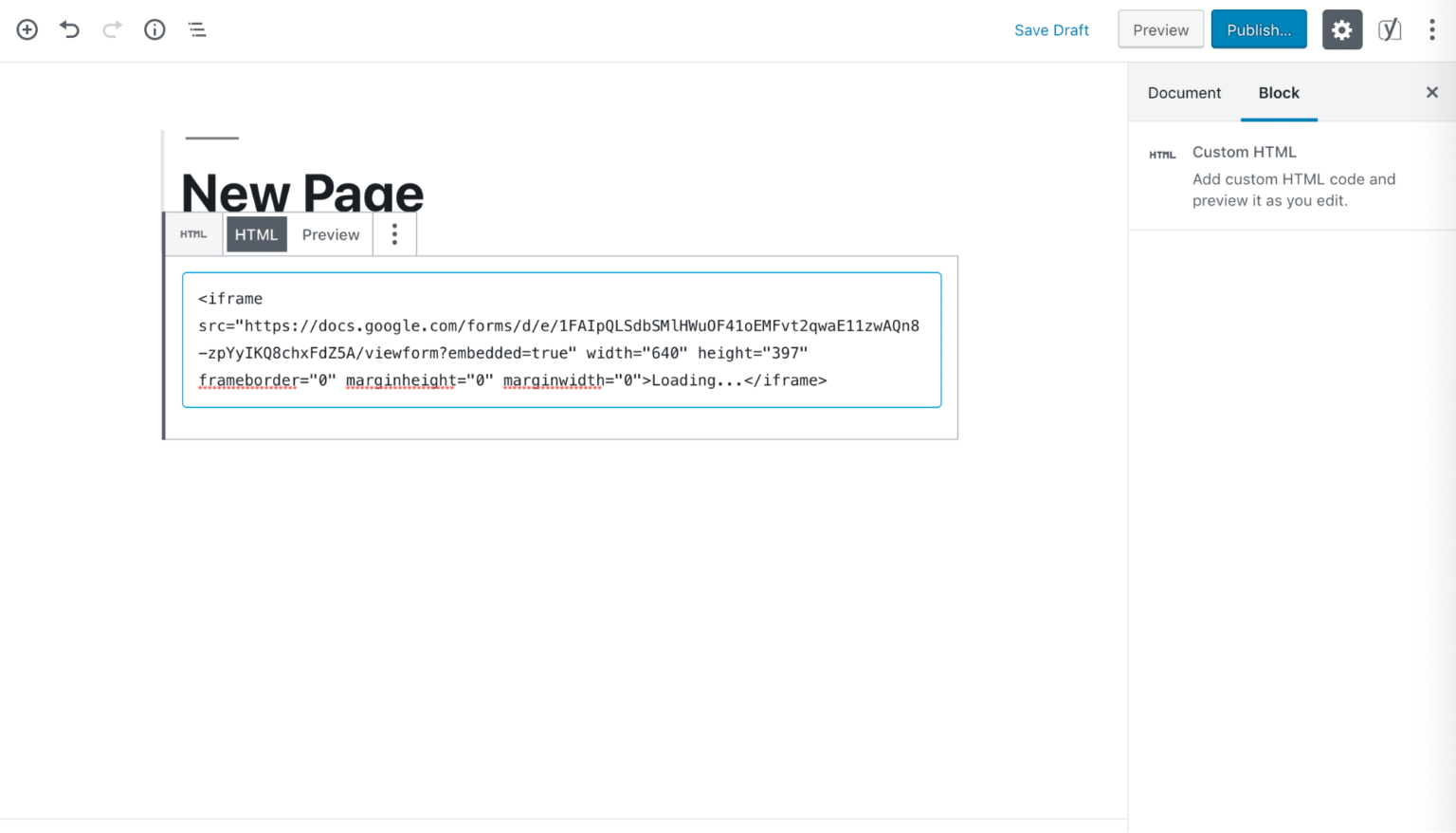 Embed editor. Embed code.