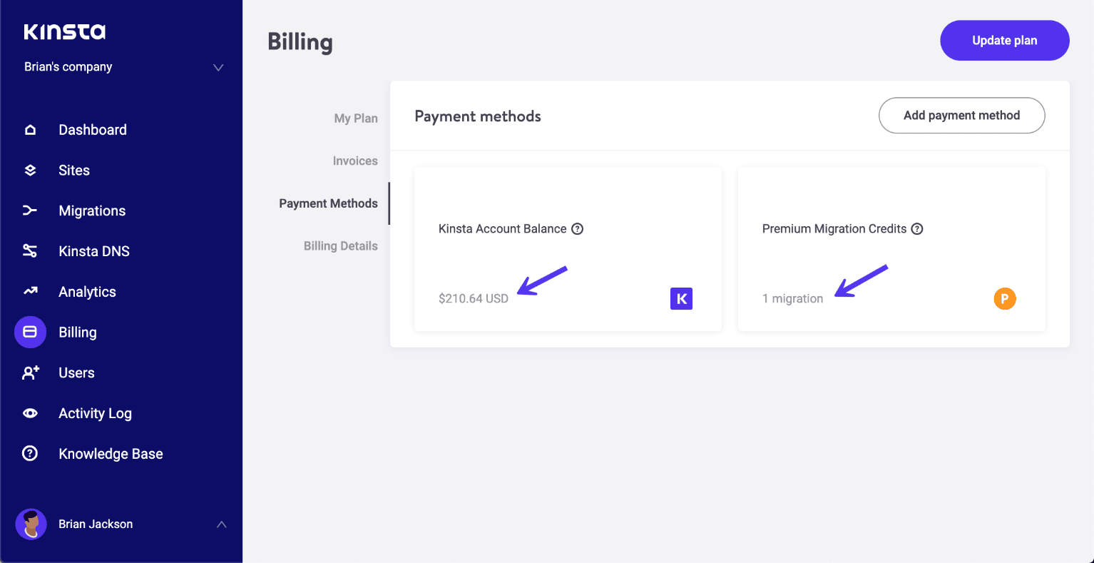 New UI on payment methods page